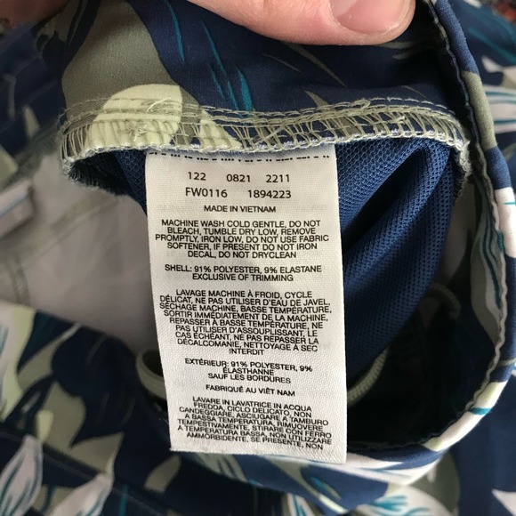 Columbia Women's Tidal II Short Blue Green Floral Leaf Print Stretch Size 2X - Picture 6 of 9